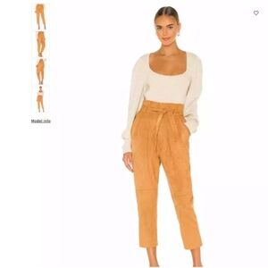 Free People Nightfall Paperbag Pants Vegan Suede